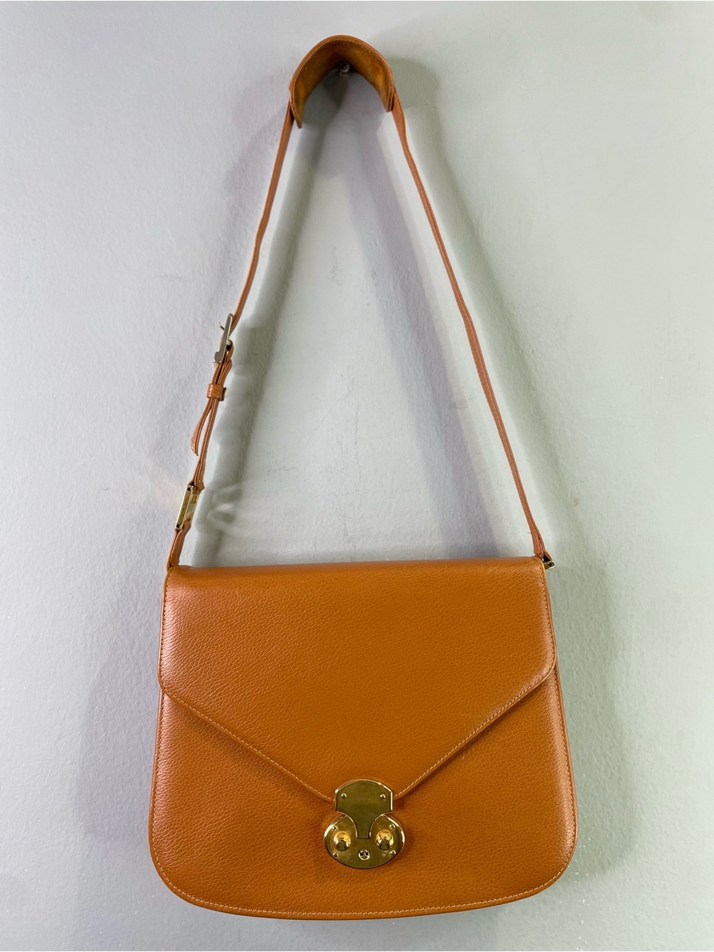 MCM rare Nature line Tan Leather Shoulder Bag with Gold Hardware
